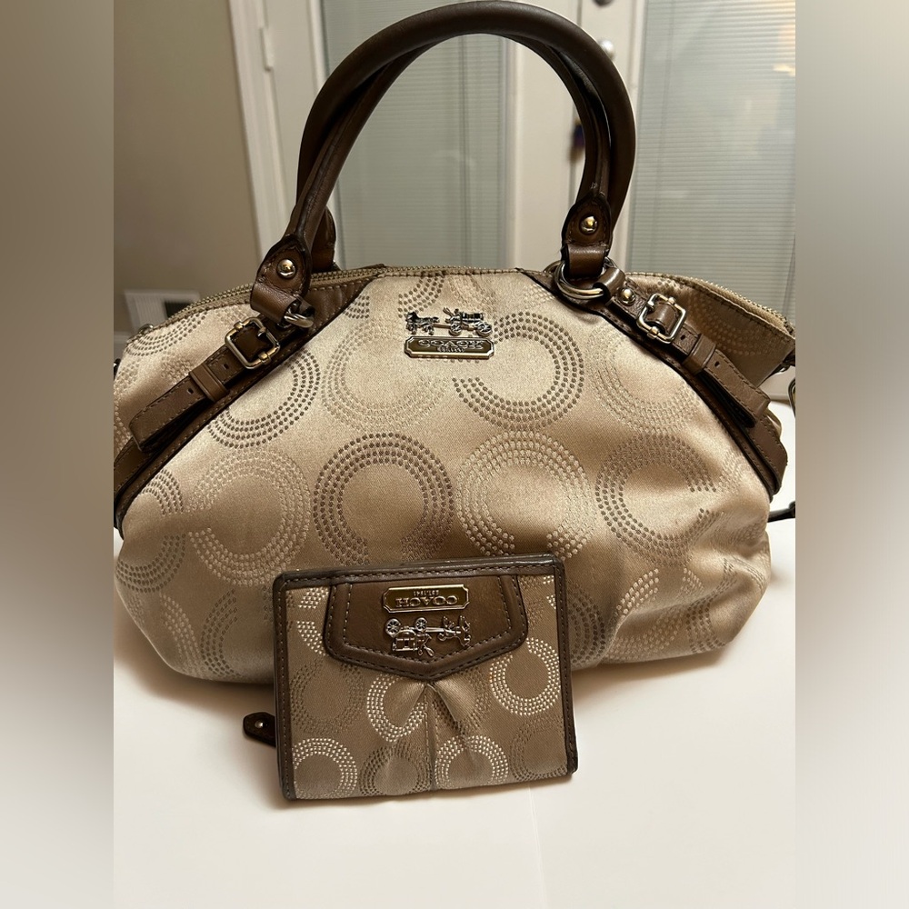 Coach Signature Bag with Matching Wallet